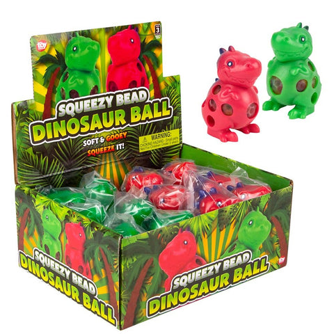 3.5" Squeezy Bead Dinosaur Ball Squishy Toy - LLB Toys