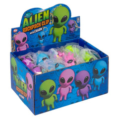2.25" Alien Charm Wristlet Backpack Keyring 24ct - LLB Toys