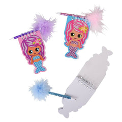 4" MERMAID NOTEBOOK WITH FEATHER PEN LLB Stationary