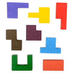 4" WOODEN TANGRAM PUZZLES 24PCS DISPLAYS LLB Puzzle