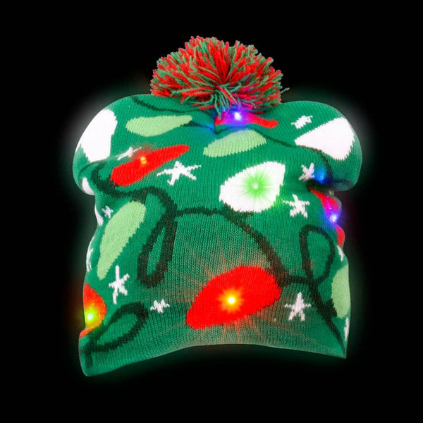 CHRISTMAS BULB LIGHT-UP BEANIE HAT - LLB Toys