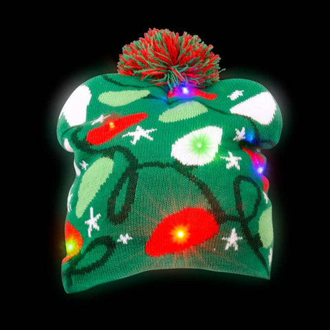 CHRISTMAS BULB LIGHT-UP BEANIE HAT - LLB Toys