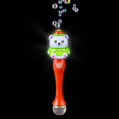Light-Up Christmas Polar Bear Bubble Wand 13.5" - LLB Toys