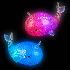 5" LIGHT-UP SQUEEZY BEAD NARWHAL LLB Light-up Toys