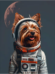 Yorkshire Terrier Nasa Astronaut Canvas Wall Art Print