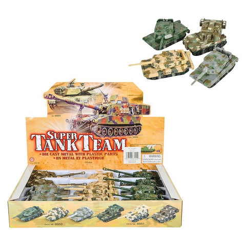 4.5" DIE-CAST PULL BACK TANK LLB Car Toys