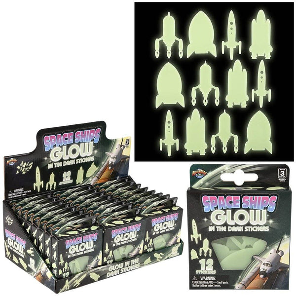 Glow In Dark Space Rocket Stickers 24ct - LLB Toys