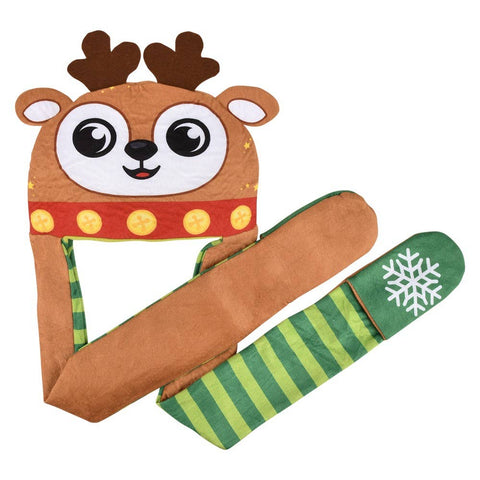 Light-Up Christmas Plush Hoodie Scarf Assortment