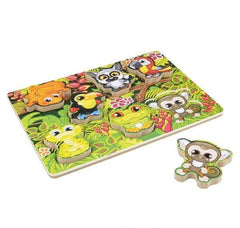 11.75" x 10.25" 7 PC CHUNKY RAINFOREST PUZZLE LLB Puzzle