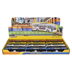 7" Diecast Pull Back Coach Bus LLB kids toys