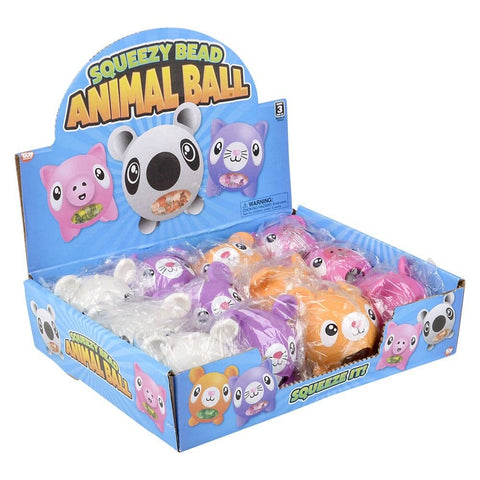3" SQUEEZY BEAD ANIMAL BALL LLB kids toys