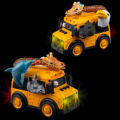 Animal School Bus With Lights And Sound - LLB Toys