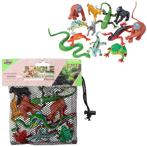 12PC JUNGLE MESH BAG PLAY SET LLB kids toys