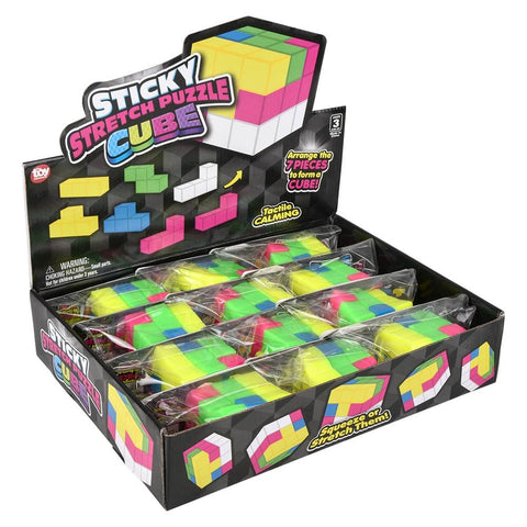 2.5" Sticky Stretch Puzzle Cube 12ct - LLB Toys