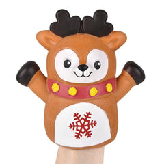 6" Reindeer Stretchy Hand Puppet 12ct LLB Puppets Christmas