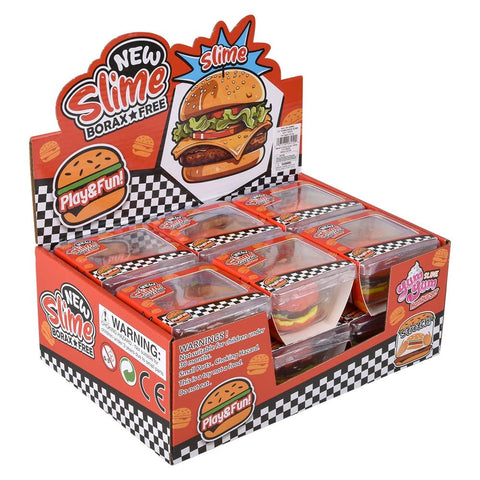 3.2" Cheeseburger Clay Slime 12ct - LLB Toys