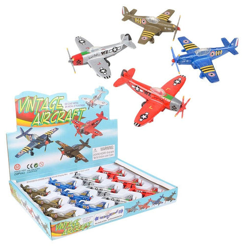 5" DIE-CAST PULL BACK VINTAGE PLANE LLB Car Toys