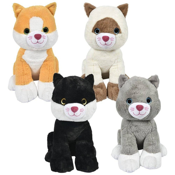 Sitting Cat 18in Asmt Plush Toy - LLB Toys