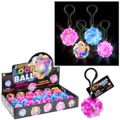 1.5" Light-Up Loop Ball Backpack Clip 24ct - LLB Toys