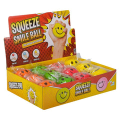 2.5" ASSORTED COLORS SMILEY FACE STRESS BALL LLB kids toys