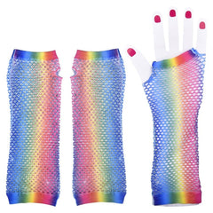 RAINBOW FISHNET FINGERLESS LONG GLOVE LLB kids toys