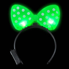 LIGHT-UP PLASTIC POLKA-DOT BOW HEADBAND LLB Light-up Toys