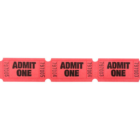 ADMIT ONE SINGLE TICKET ROLLS RED LLB kids toys
