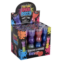 6.25" Spiral Bottle Two Tone Putty LLB Slime & Putty