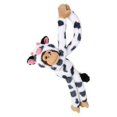 27.5" Dressed Cow Hanging Monkey - LLB Toys
