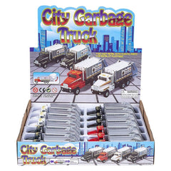 6" DIE-CAST PULL BACK GARBAGE TRUCK LLB Car Toys