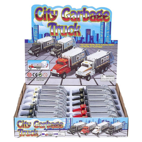 6" DIE-CAST PULL BACK GARBAGE TRUCK LLB Car Toys